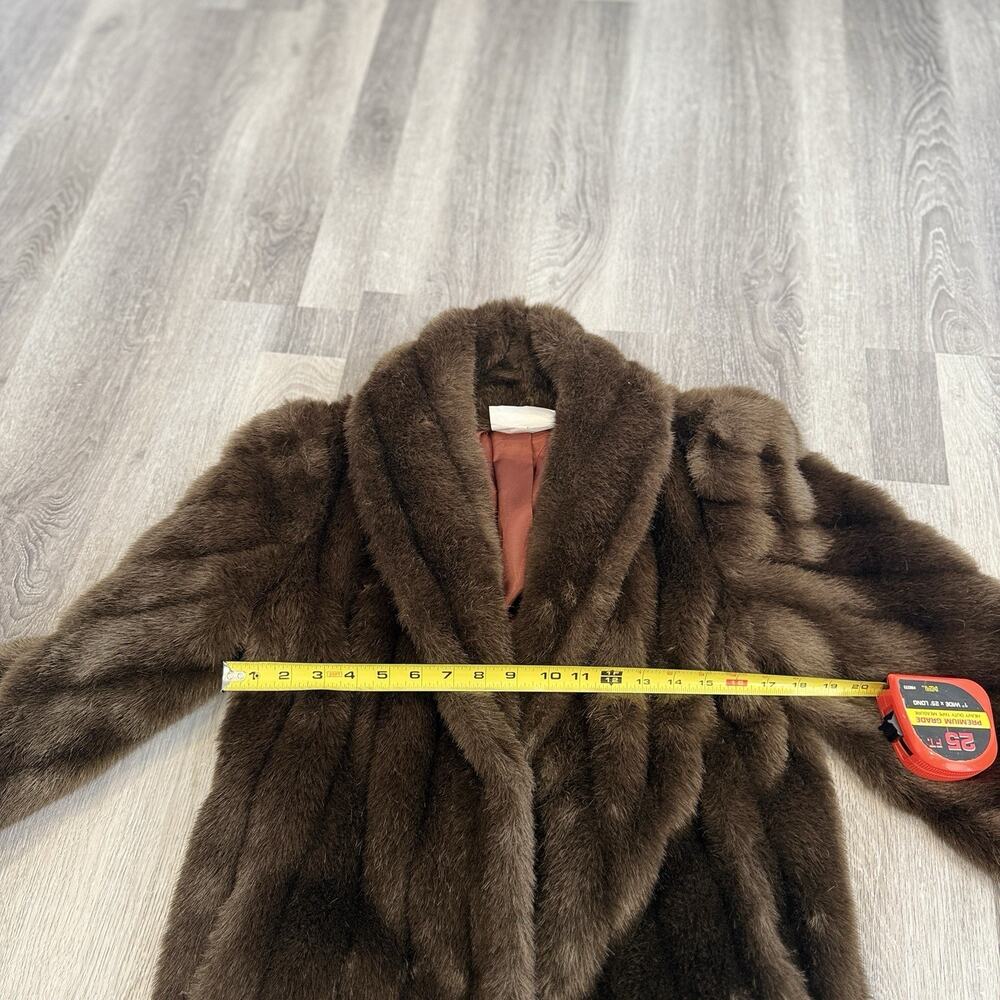 Authentic Vintage Mink Fur Coat – Rich Espresso Brown, Timeless Luxury, Size 8 - Picture 11 of 15